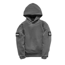 Load image into Gallery viewer, 0302. Garment-Dyed Patch Hoodie - Faded Grey
